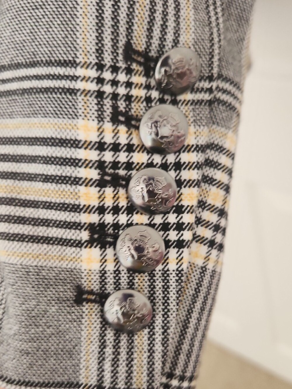 Preppy Office Work School Interview Formal Banana Republic Gray Plaid Blazer - Picture 14 of 14